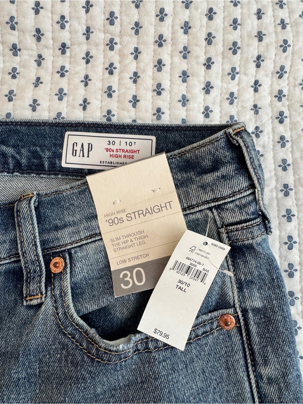 GAP '90s Straight High Rise Jeans - Blue Wash